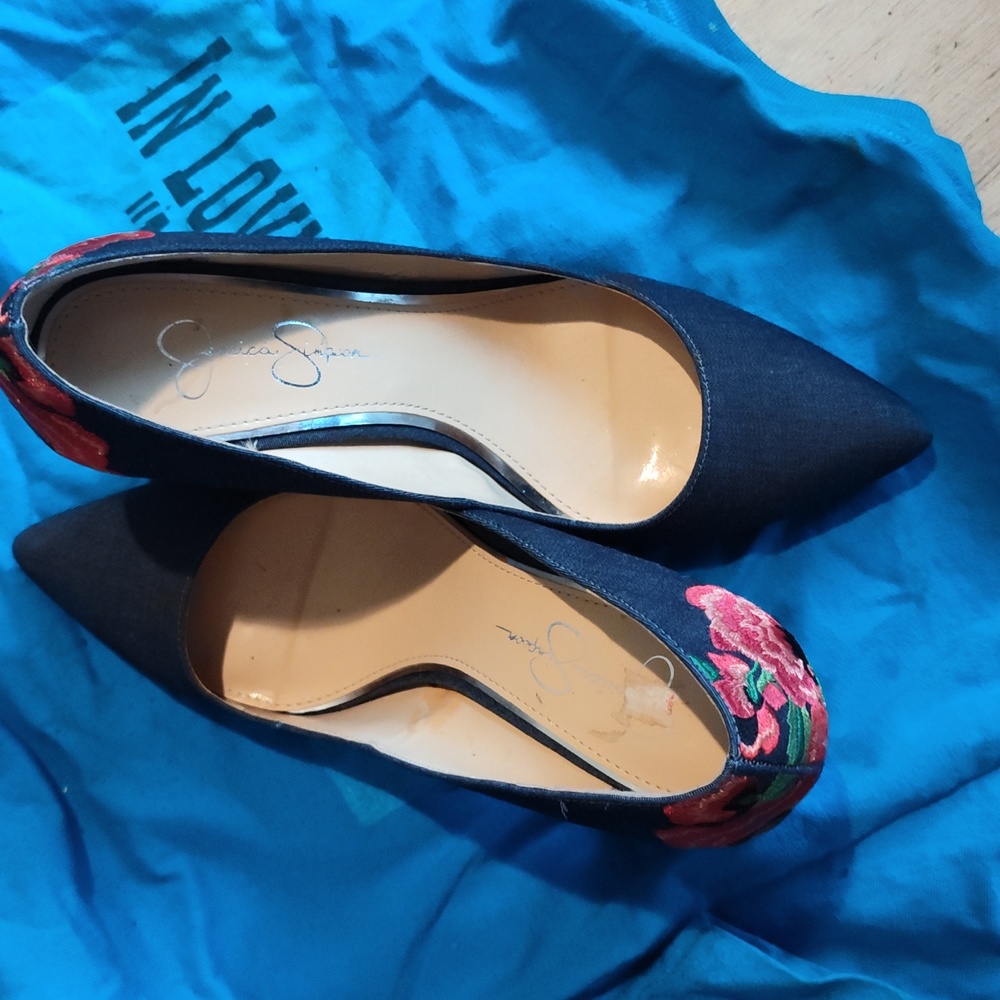 Jessica Simpson floral heels size 10